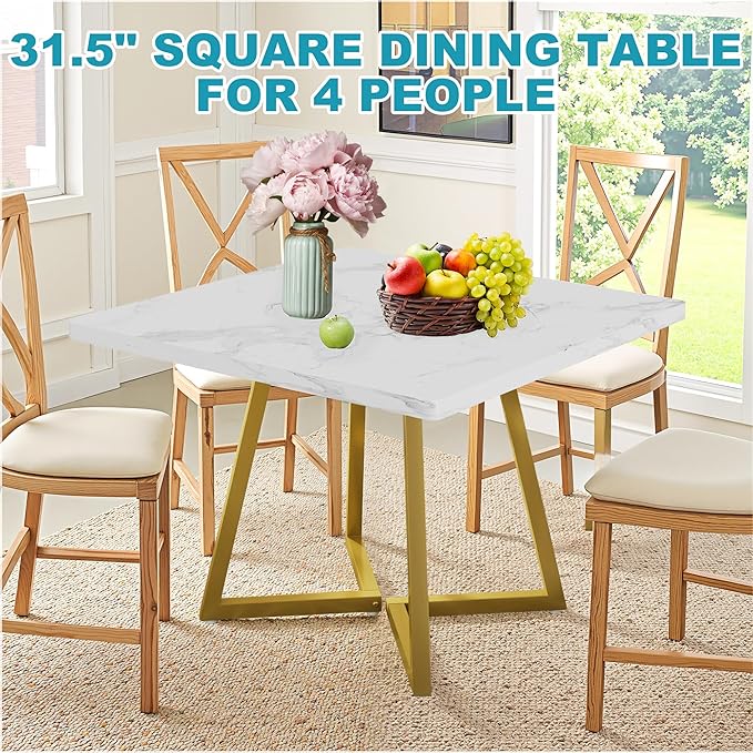 Square Dining Table for 2-4, 31.5" Small Dinner Table - Image 7