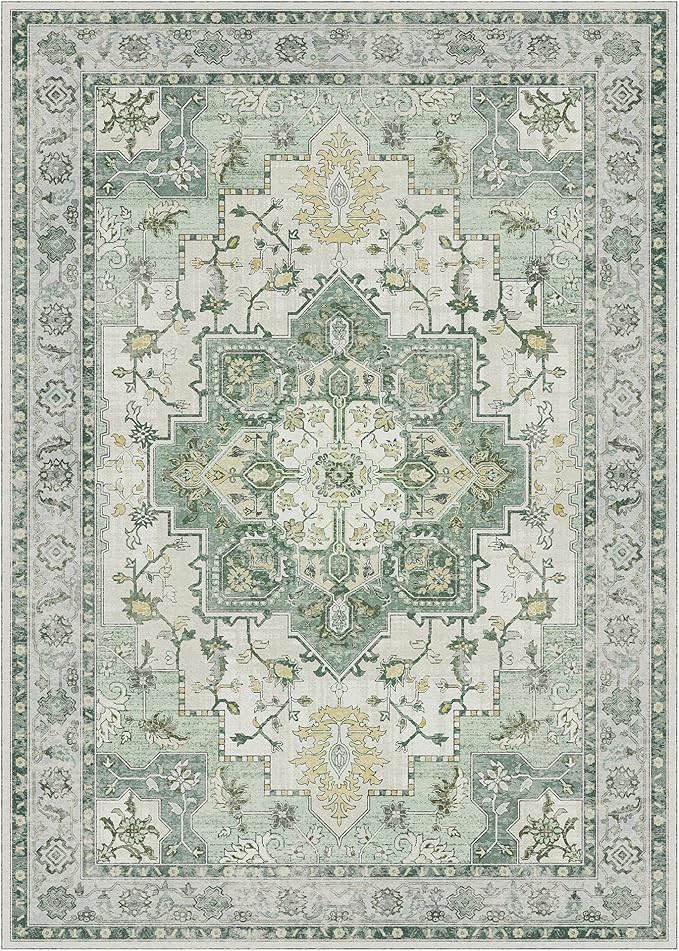 GENIMO 10x12 Area Rugs for Living Room, Machine Washable Non Slip Vintage Rugs - Image 7