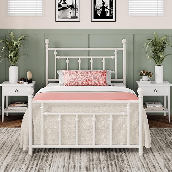 Allewie 14 Inch Twin Size Metal Platform Bed Frame by Allewie
