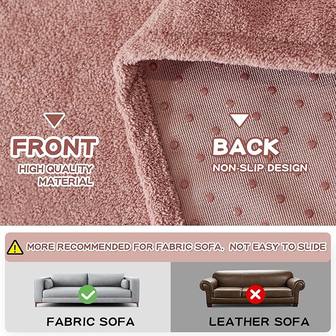 MYSKY HOME Pink Sofa Cover Couch Covers - Image 4