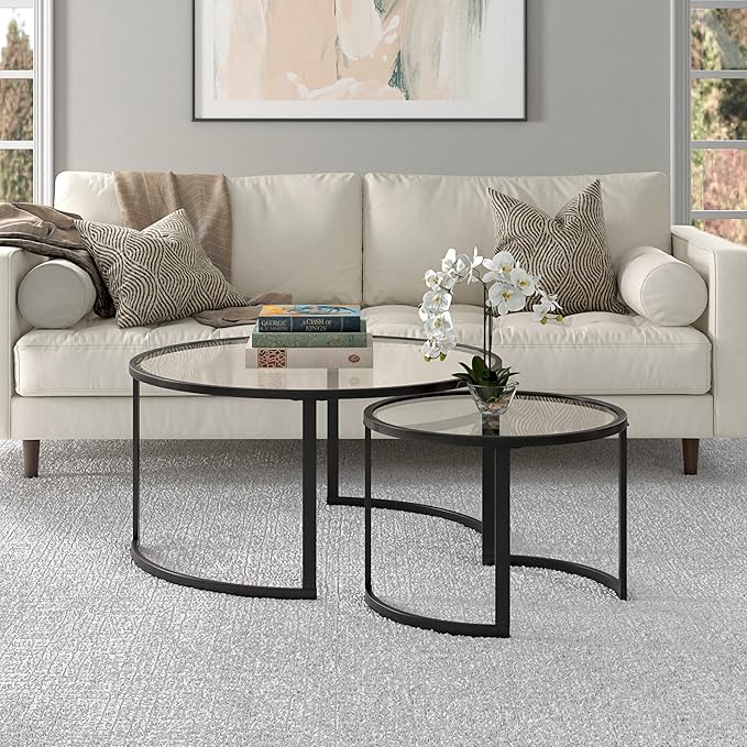 Mitera Round Nested Coffee Table in Blackened Bronze - Image 2