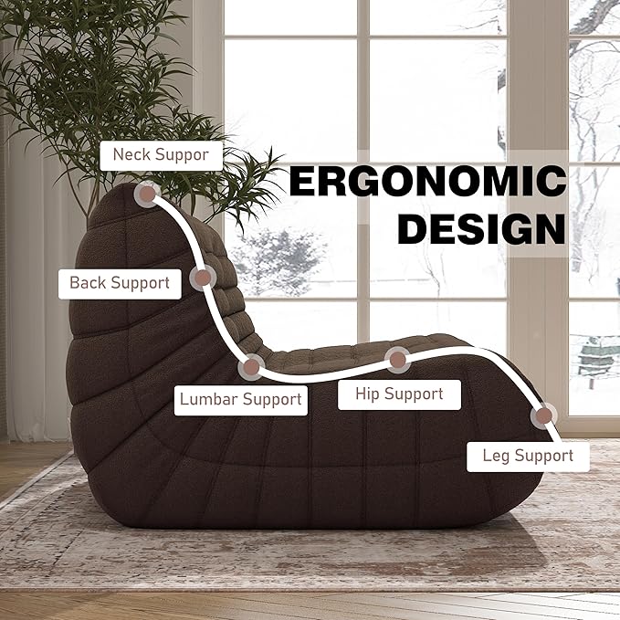 Bean Bag Chair, Loveseat Fireside Chair Bean Bag Sofa Large Bean Bag Chair - Image 5