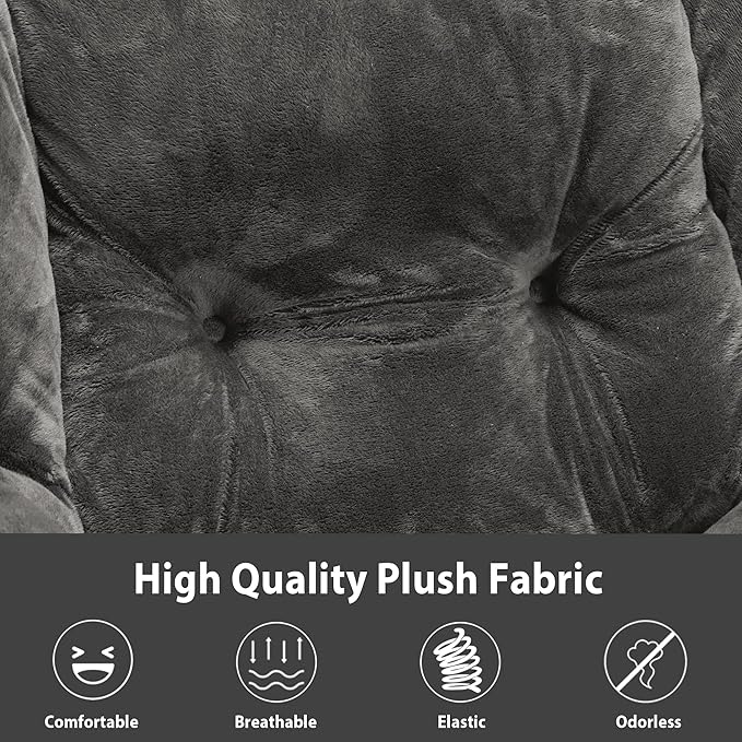 Lazy Chair with Folding Ottoman, Accent Chair Plush Upholstered with Metal - Image 9
