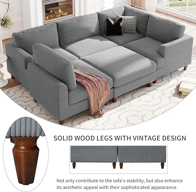 97.2 Inch L Shaped Modular Sectional Sofa - Image 3