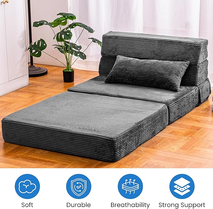 Folding Sofa Bed, Convertible Sleeper Chair - Image 7