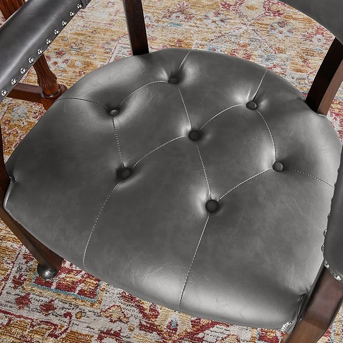 LEEMTORIG Dining Chairs with Casters and Arms, Rolling Dining Chairs with Wheels - Image 6