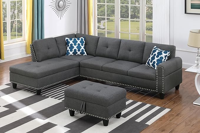 Ball & Cast 98" L Shaped Modular Sectional Couch - Image 7