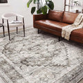 Washable Area Rug 8'x10' Deep Khaki Retro Boho Design Non-Shedding Non-Slip by CHAMPLANT