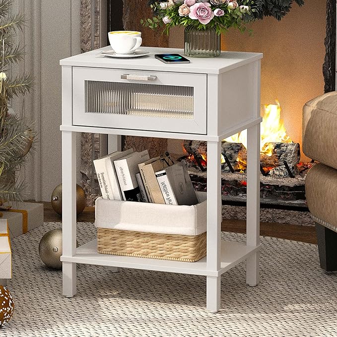 Nightstand Wooden Bedside Table - Image 5
