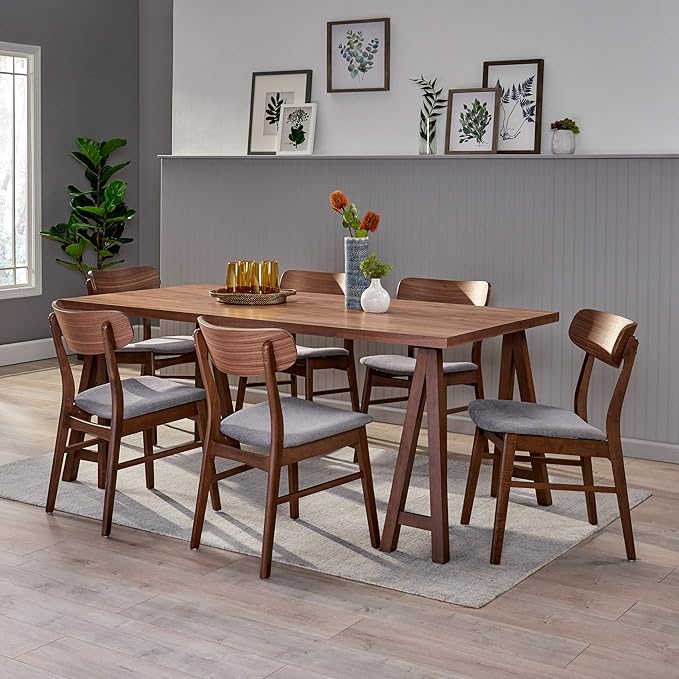 Christopher Knight Home Anthony Mid-Century Modern 7 Piece Dining Set, Dark - Image 2