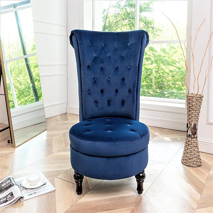 Container Furniture Direct Royal High-Back Velvet Accent Chair - Image 9
