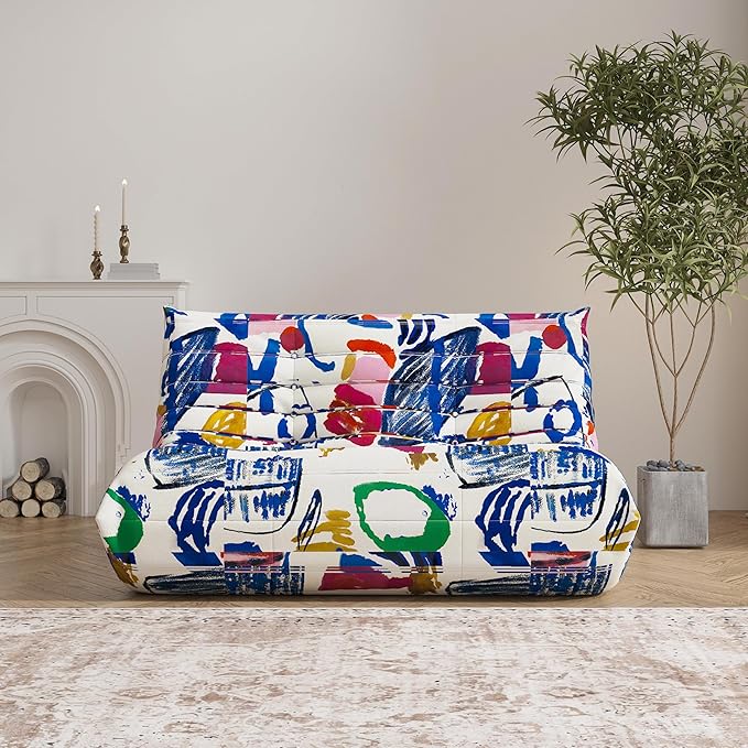 Bean Bag Chair, Loveseat Fireside Chair Bean Bag Sofa Large Bean Bag Chair - Image 4
