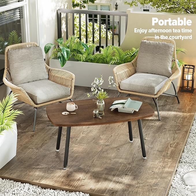 WOHOMO Folding Coffee Table Rustic Small Coffee Tables - Image 7