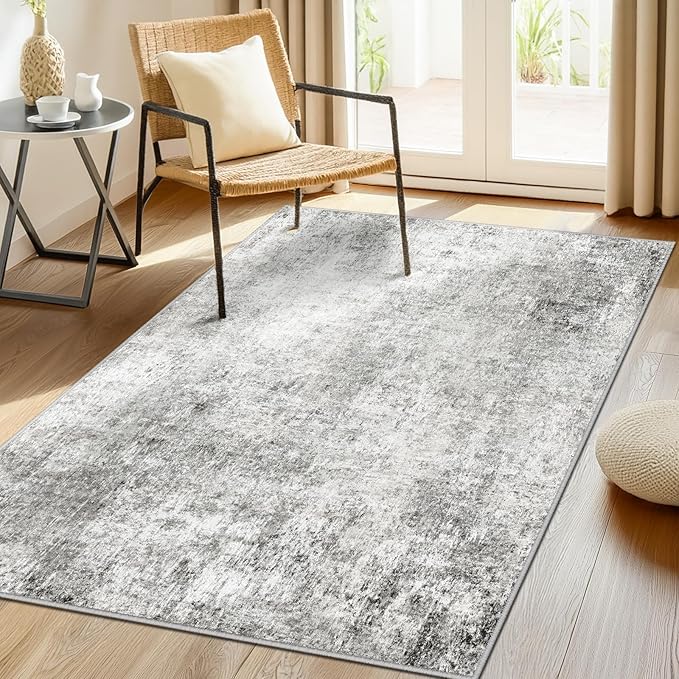 Washable Area Rugs 4'x6' Non-Slip Modern Abstract Soft - Image 2