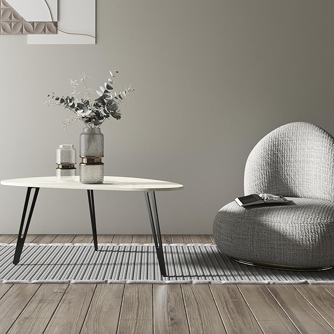 Manora Small Oval Coffee Table White, Modern Coffee Tables - Image 9