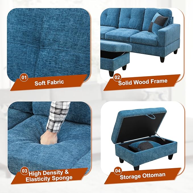 Osparple L Shaped Couch Sectional Couches - Image 5