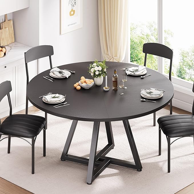 Round Kitchen Dining Room Table Circle Dining Dinner Table - Image 2