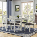 VECELO Peatuk 6-Piece Solid Wood Dining Table Set by Peatuk