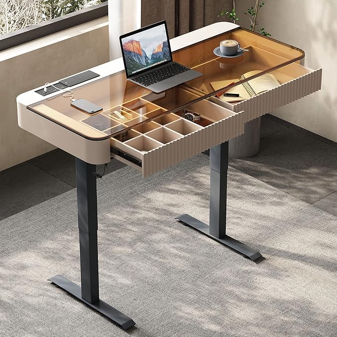 Lartis Office Desk, Electric Computer Lift Table Standing Desk by Lartis