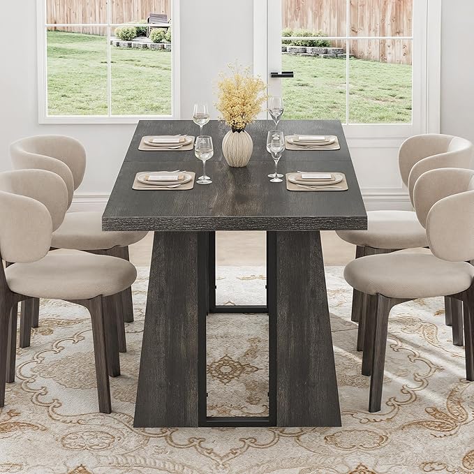 DWVO Rectangle Dining Table for 6-8 People 70.86 Inch Large Dining Room Table - Image 6