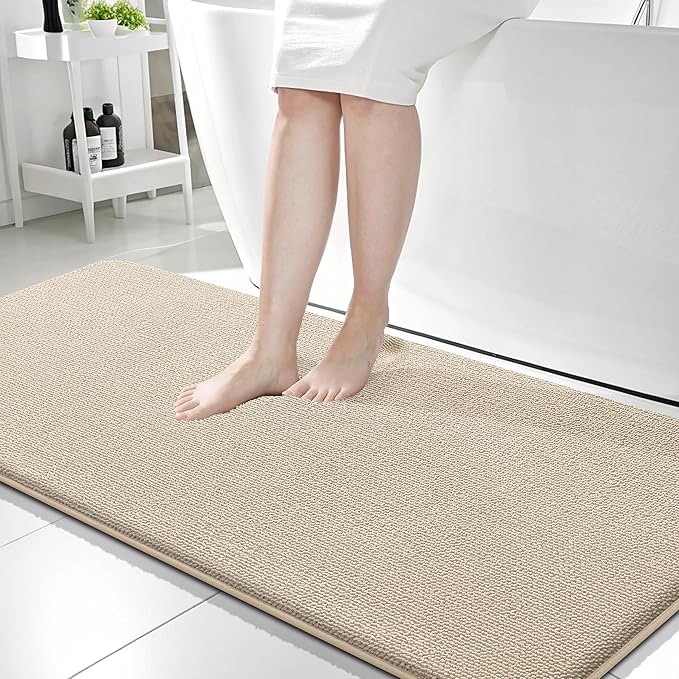 OLANLY Thick Memory Foam Bath Mat Rug 59x24, Extra Soft Absorbent Bathroom Rug by OLANLY