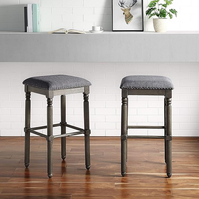 Roundhill Furniture Arnhem Wood Upholstered Bar Stools by RoundhillFurniture