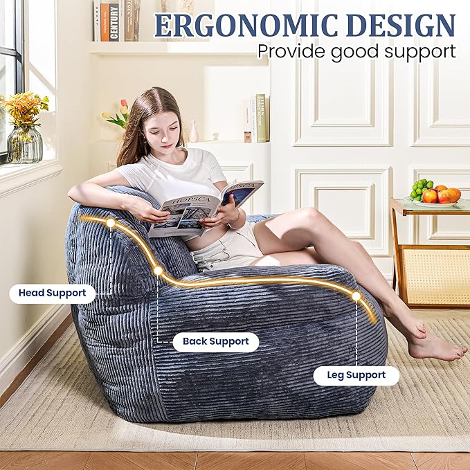 Giant Bean Bag Chair, Faux Fur Bean Bag Chairs - Image 4