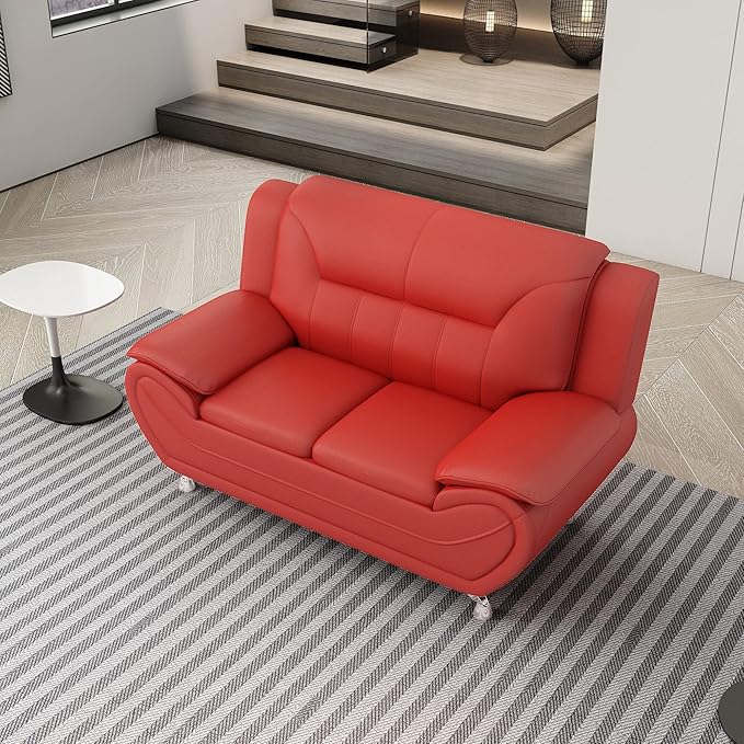 Container Furniture Direct Michael Modern Faux Leather Upholstered Stainless - Image 14