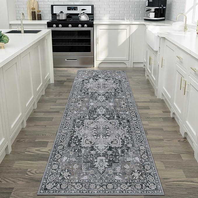 GENIMO 2'6''x12 Runner Rugs for Hallway, Machine Washable Non Slip Vintage Rugs - Image 8