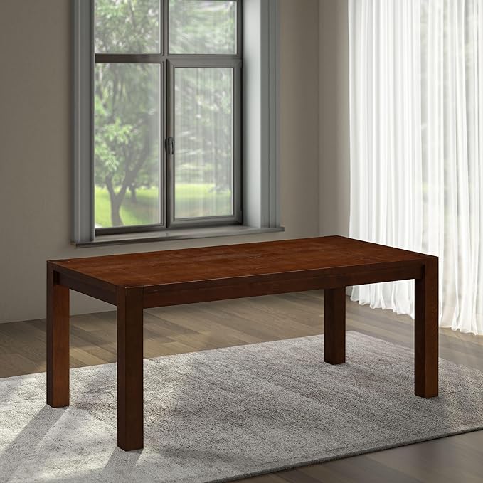 NTC Block 71 Inch Modern Farmhouse Dining Table, Rectangular Dinner Table - Image 9