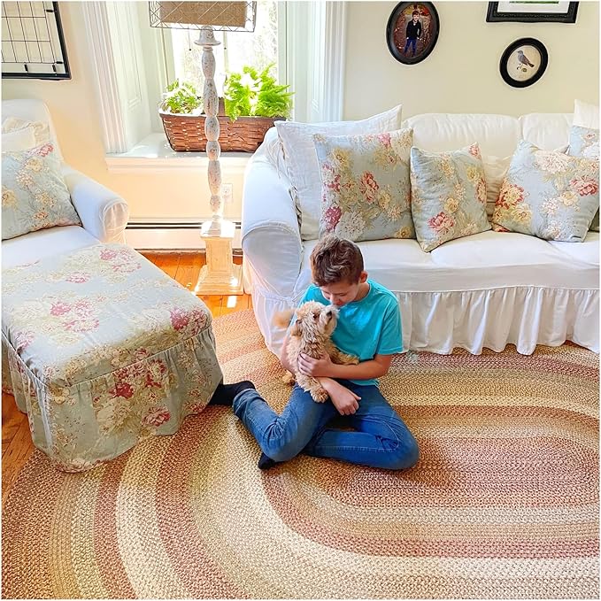 Homespice Harvest Premium Jute Braided Area Rug, Reversible, Natural Jute Yarn by Homespice