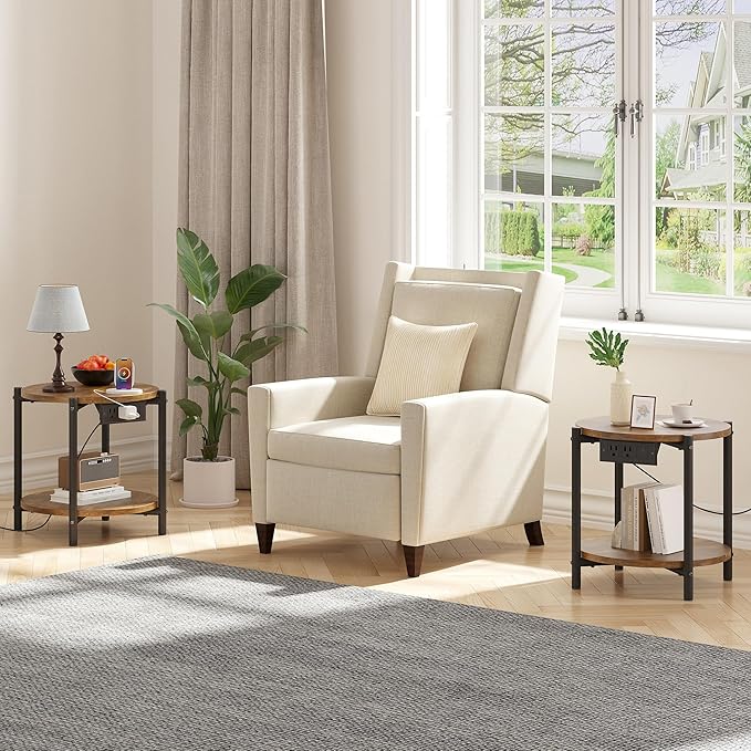 LIKIMIO Small Round End Tables Set of 2 - Image 7