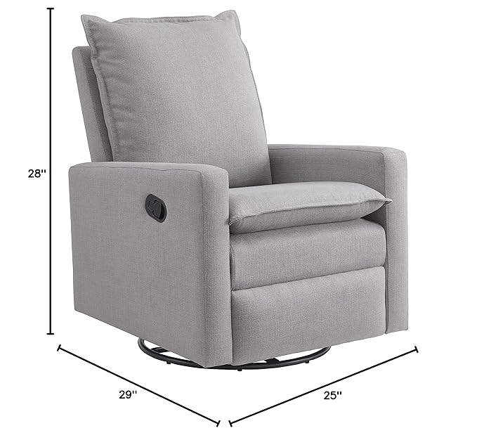 Oxford Baby Uptown Upholstered Swivel Glider and Recliner Nursery Chair - Image 10
