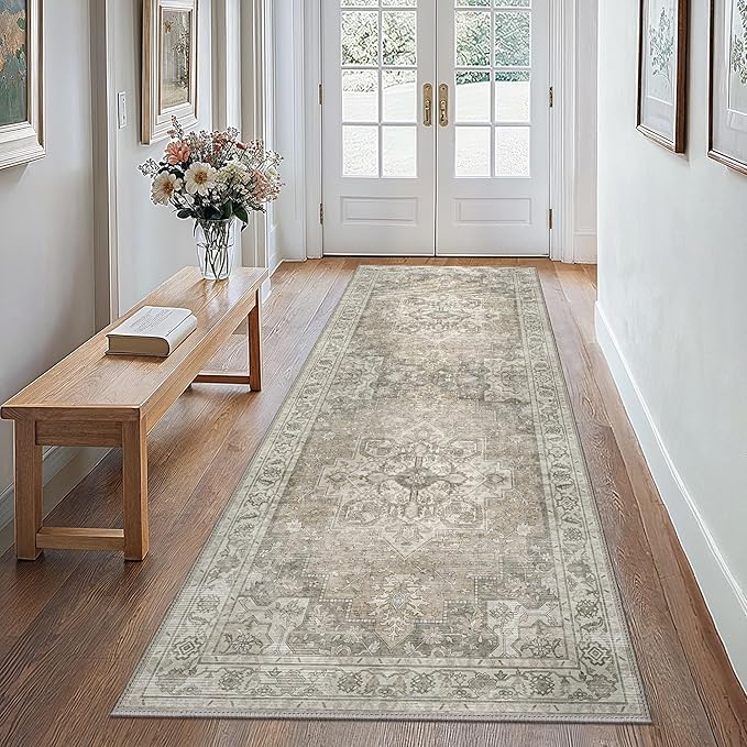 GENIMO 2x10 Runner Rugs for Hallway, Machine Washable Non Slip Vintage Rugs - Image 2