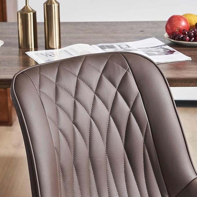 YOUNIKE Brown Dining Chairs Set of 2 - Image 5