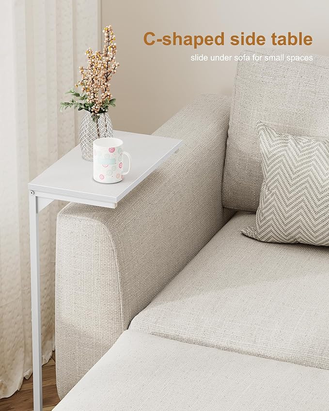TUTOTAK C Shaped End Table, Small Side Table, 28.7 inch Tall Couch Table - Image 7