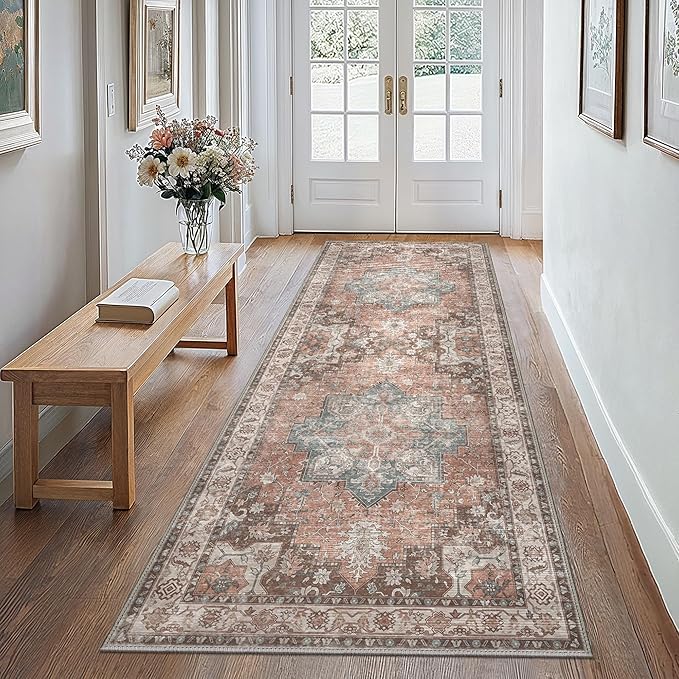 GENIMO 2x10 Runner Rugs for Hallway, Machine Washable Non Slip Vintage Rugs - Image 2