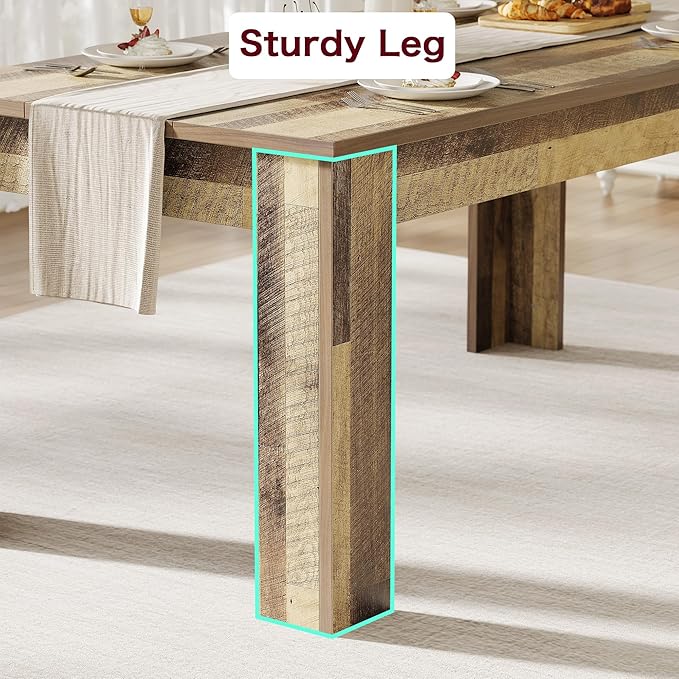 Dining Table for 4-6, Rectangular Dining Room Dinner Table - Image 5