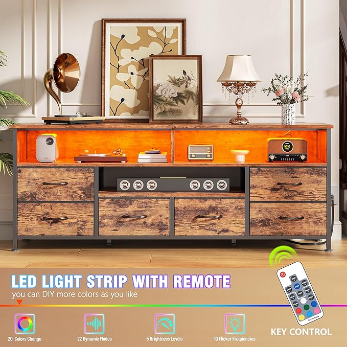 Furologee 55" LED TV Stand for Bedroom - Image 4