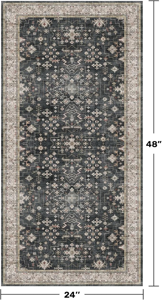 Black 2x4 Entryway Runner Rugs, Small Runners - Image 2