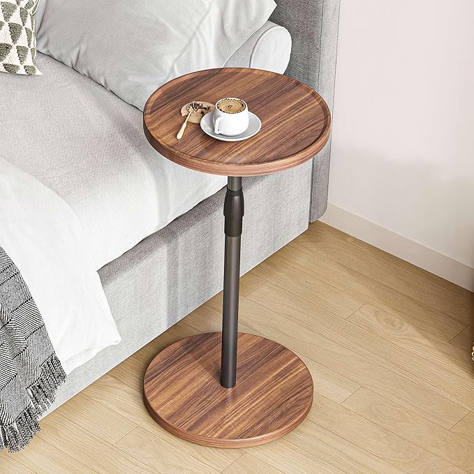 Adjustable End Table, Small Round Side Table, Drink Table - Image 4