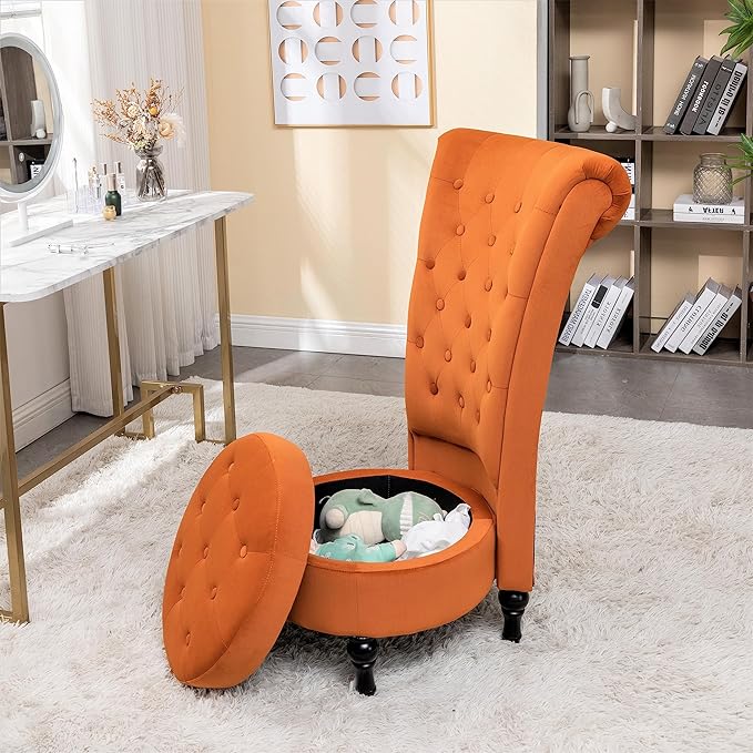 Container Furniture Direct Royal High-Back Velvet Accent Chair - Image 7
