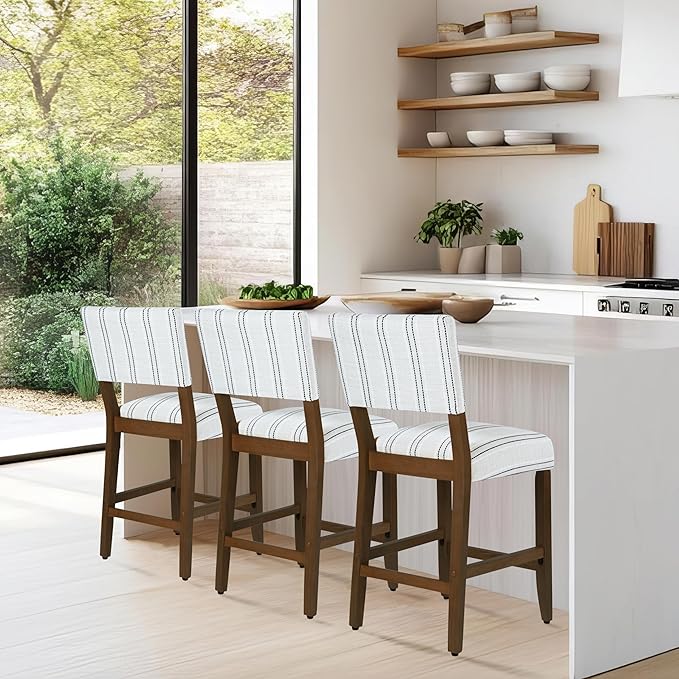 HomePop 24" Open Back Counter Stool|HomePop Home Décor|Fabric Chairs - Image 2
