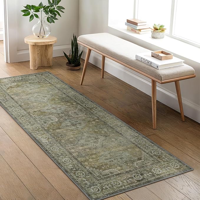 GENIMO Runner Rug 2x6 Non Slip Machine Washable Vintage Hallway Runner Rugs - Image 2