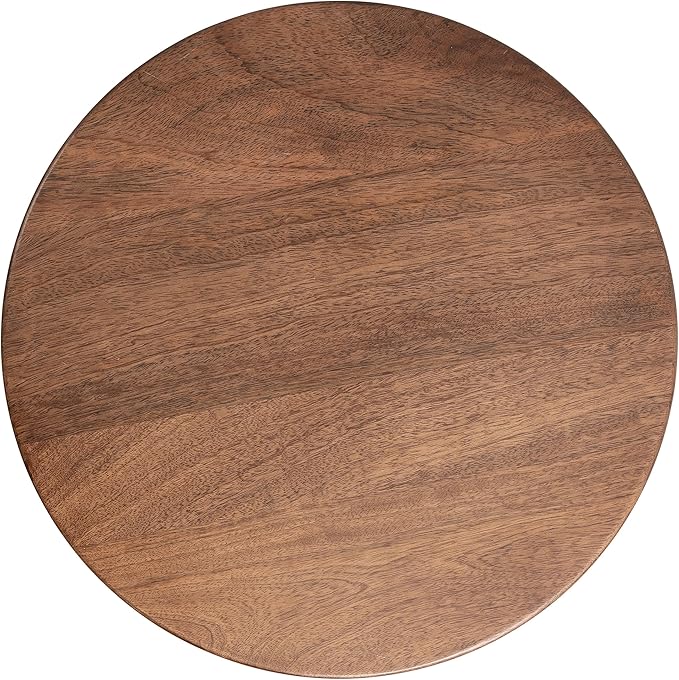 Kate and Laurel Solvay Round Metal and Wood Side Table; 16 x 16 x 24; Walnut - Image 7