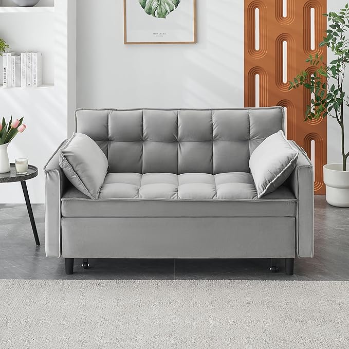 Ball & Cast Velvet Futon Sofa Couch - Image 3