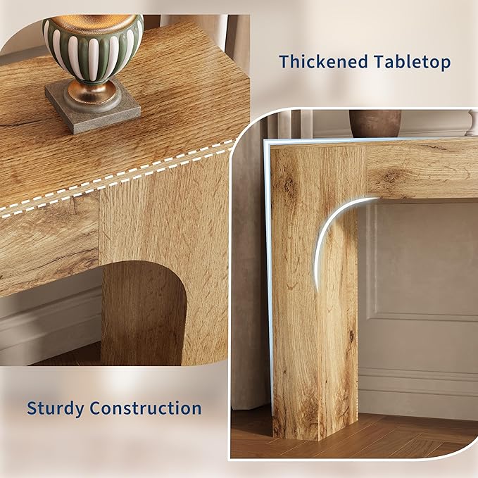 43 Inch Farmhouse Long Console Table, Wooden Sofa Table - Image 6