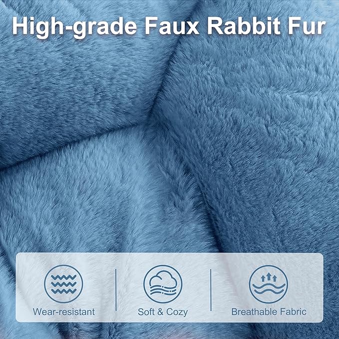 Comfy Saucer Chair for Adults, Foldable Living Room Chairs, Soft Faux Fur - Image 4