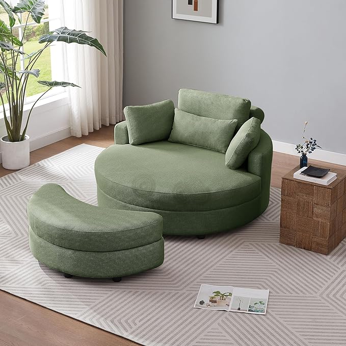 51.2'' Oversized Barrel Armchair by Unknown