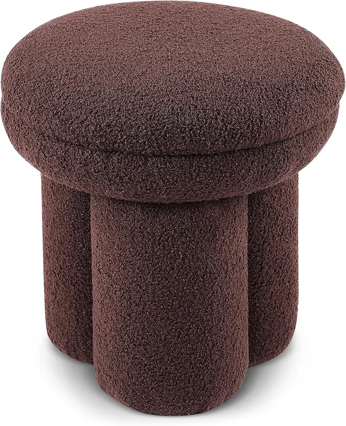 Furniture of America Rami Modern 18-inch Mushroom-Shape Upholstered Ottoman - Image 3